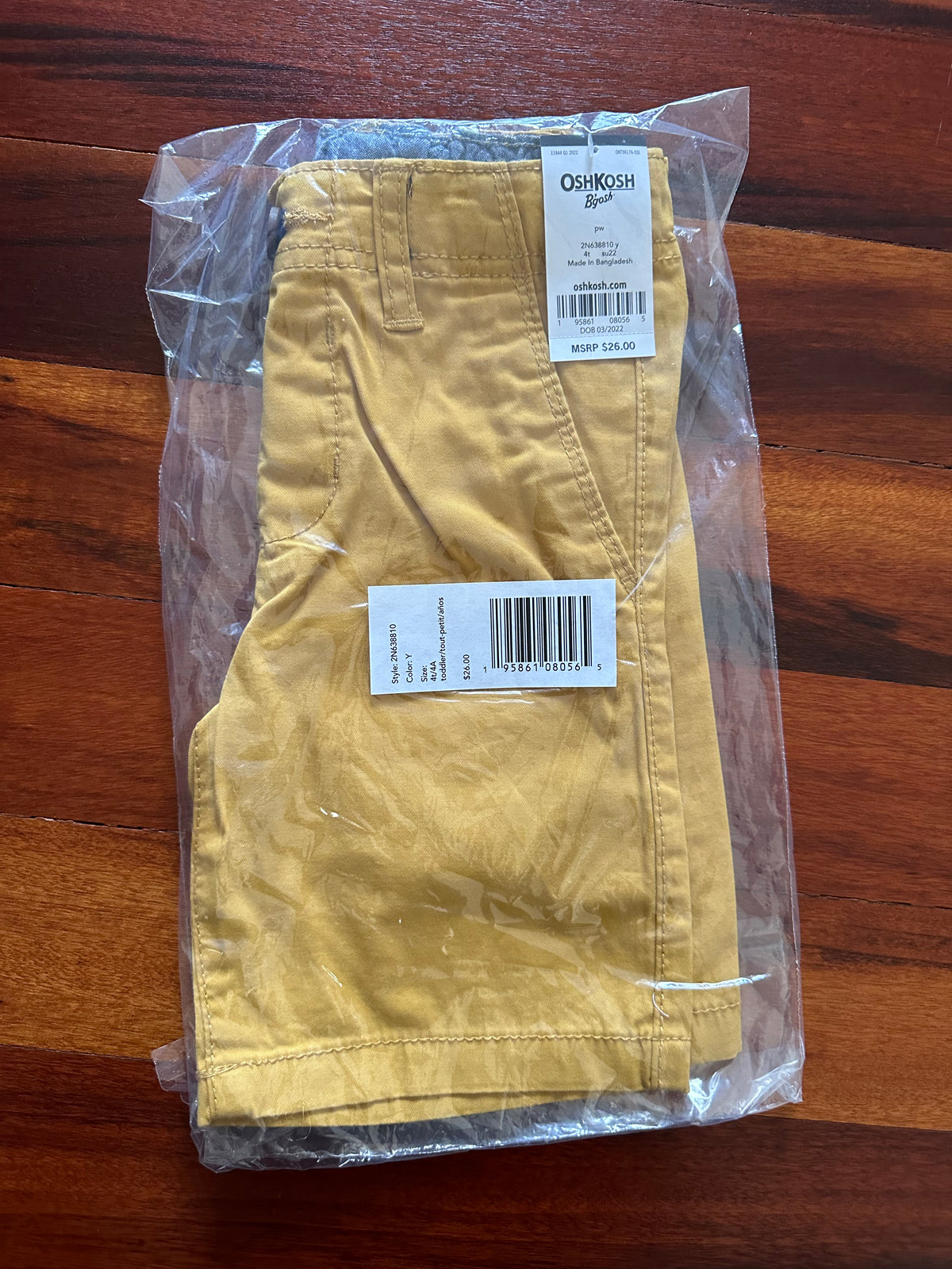 *NEW* shorts in amazing mustard yellow color - size Toddler - 4T