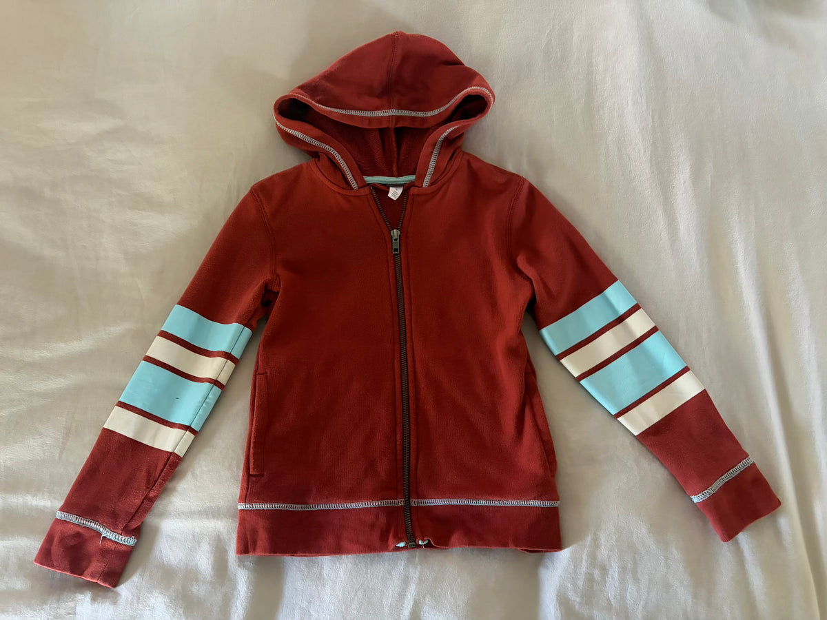 TEA Brand zip-up hoodie- rust/aqua - size Toddler - 5T
