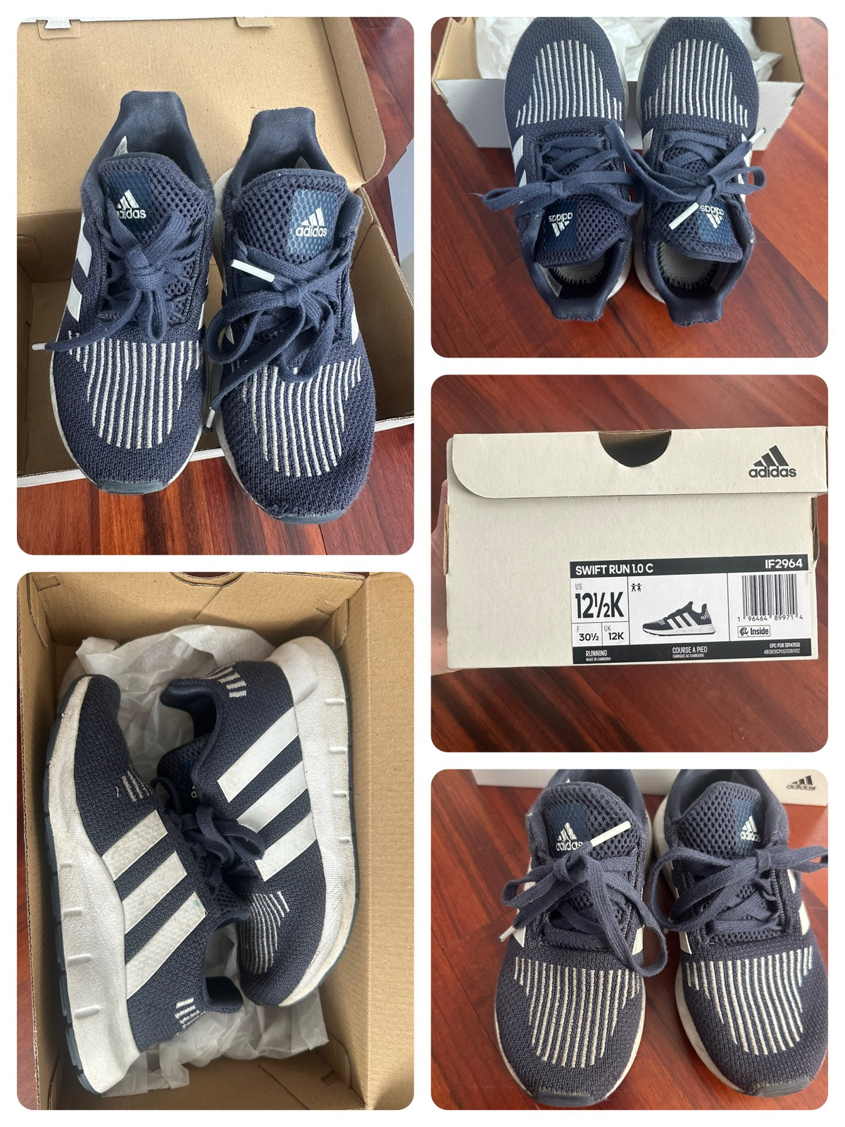 Navy adidas Swift Run - VGUC - size Shoes - Kids 12 1/2