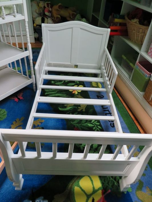 White Toddler Bed Disassembled