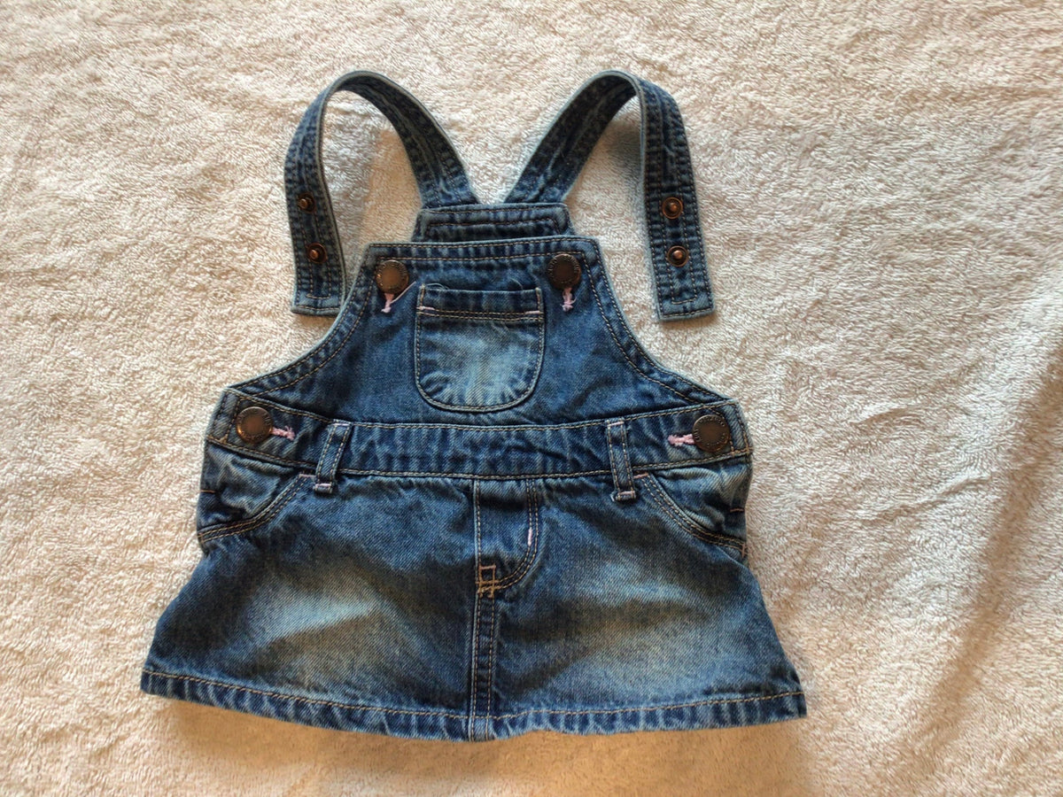 Oshkosh Denim Overalls Dress EUC - size Month - 0-3 / 3M