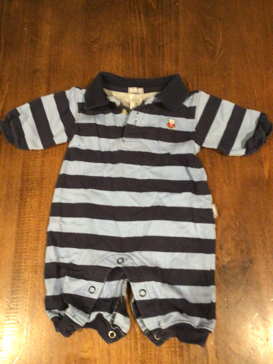 Carter's Onesie/Shorts Blue Stripes - size Month - 0-3 / 3M