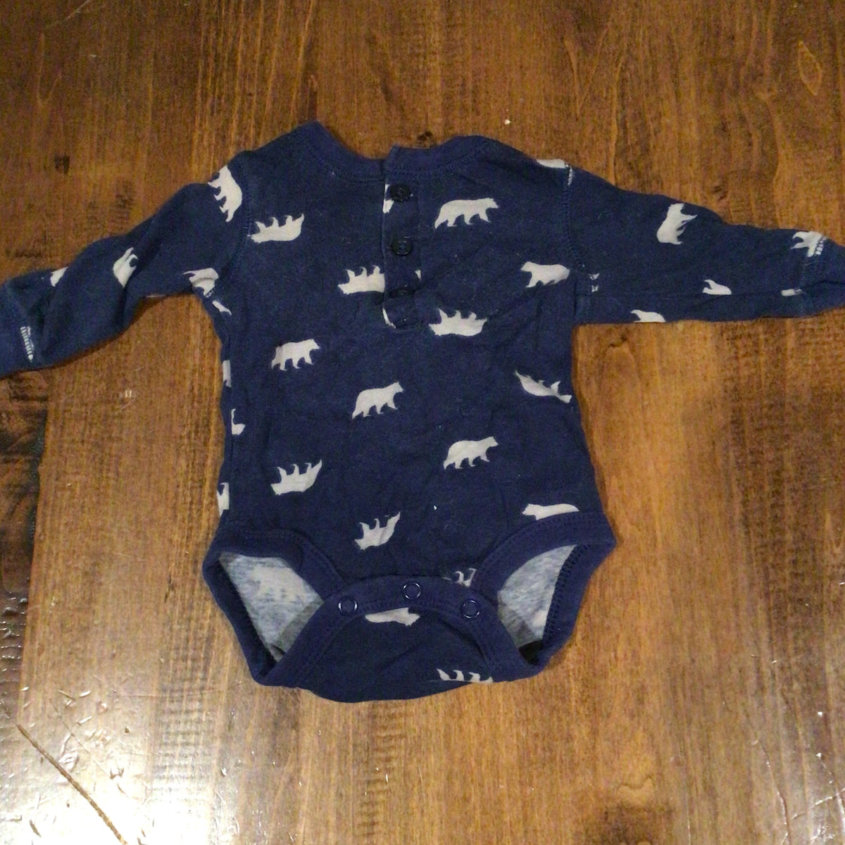 Carter's Blue L/S Gray Bears - GUC - size Month - 0-3 / 3M