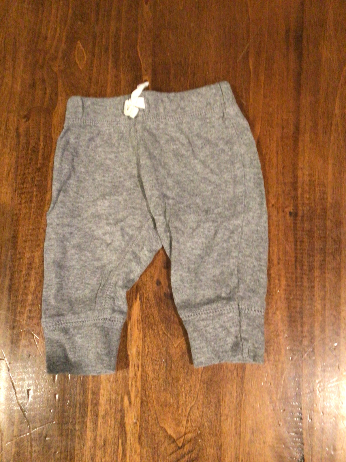 Carter's Grey Pants White Drawstring EUC - size Month - 0-3 / 3M