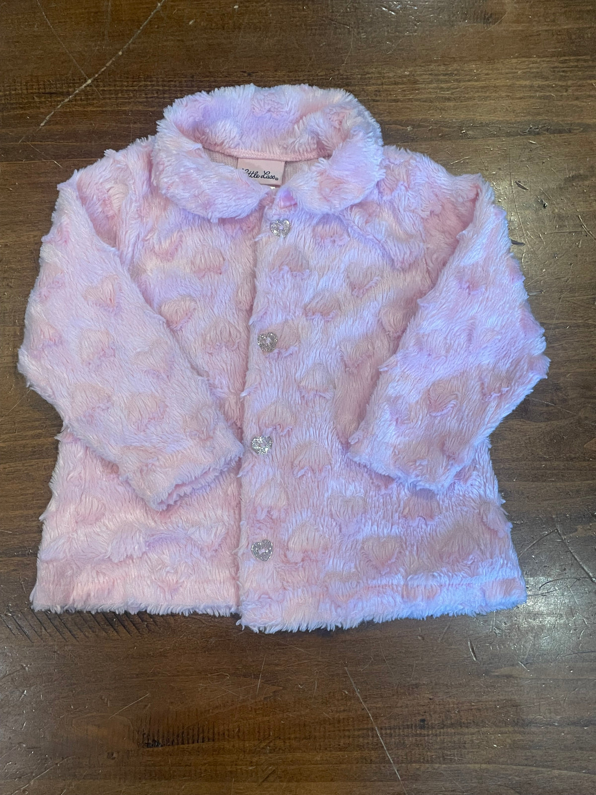 Cute Pink Heart Buttons Soft Light Overcoat - size Toddler - 3T