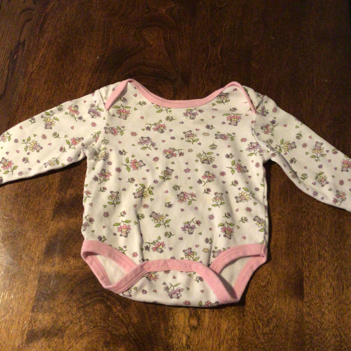 L/S White/Pink Ballerina Mouse *Stain (PC) - size Month - 6-9 / 9M