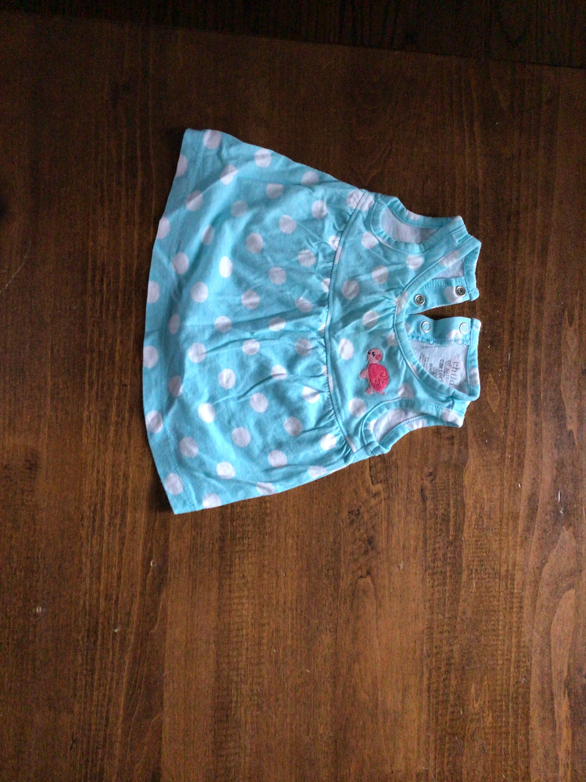 Carter's Sleeveless Top Blue and White Polka Dot - size Month - 0-3 / 3M