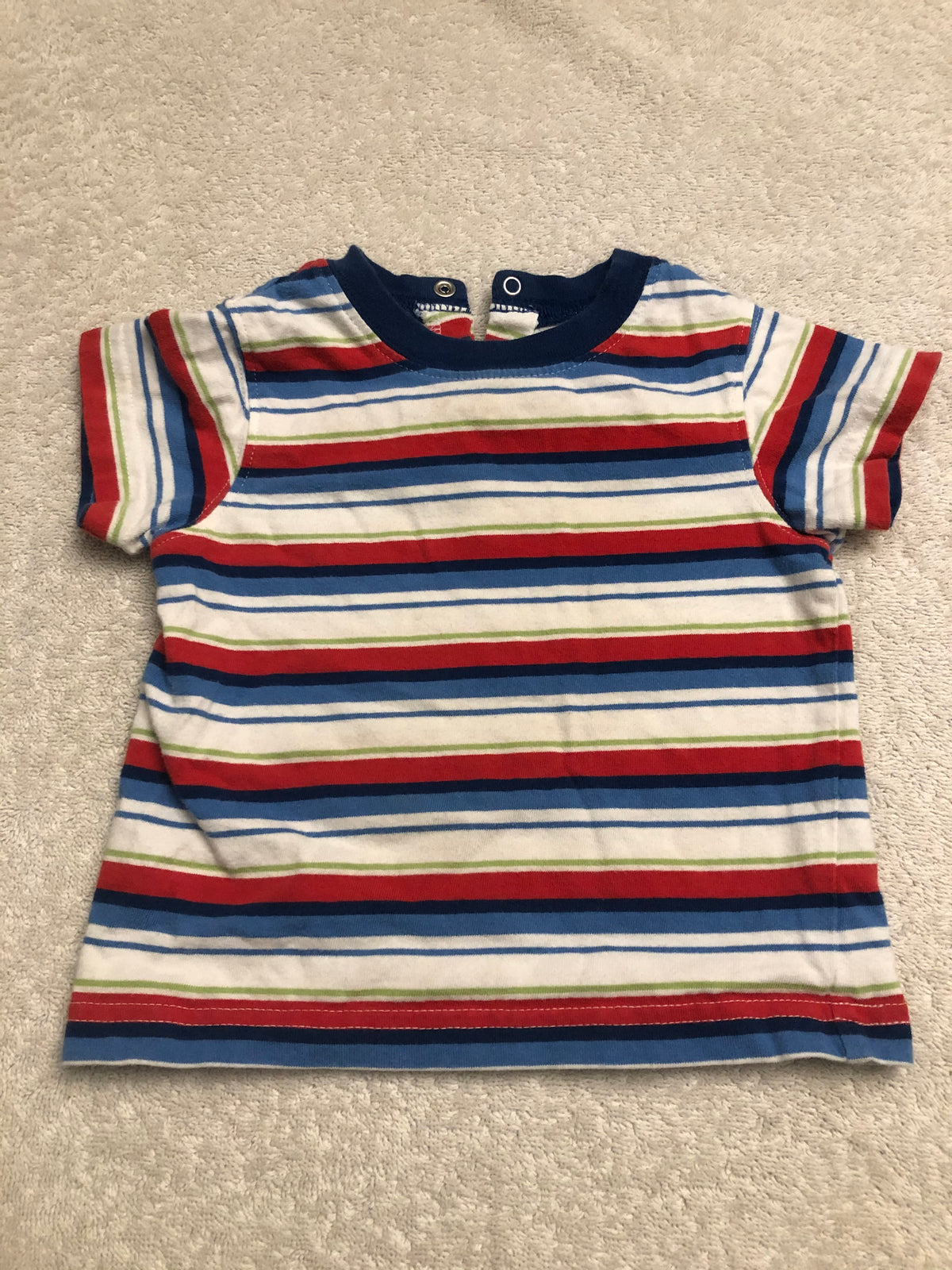 Carter's S/S Stripe Shirt EUC Button Back - size Month - 12-18 / 18M