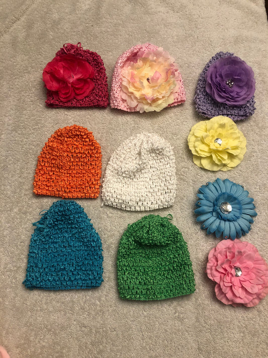 Lot of Hats w/ Interchangeable Clips - size Month - 0-12