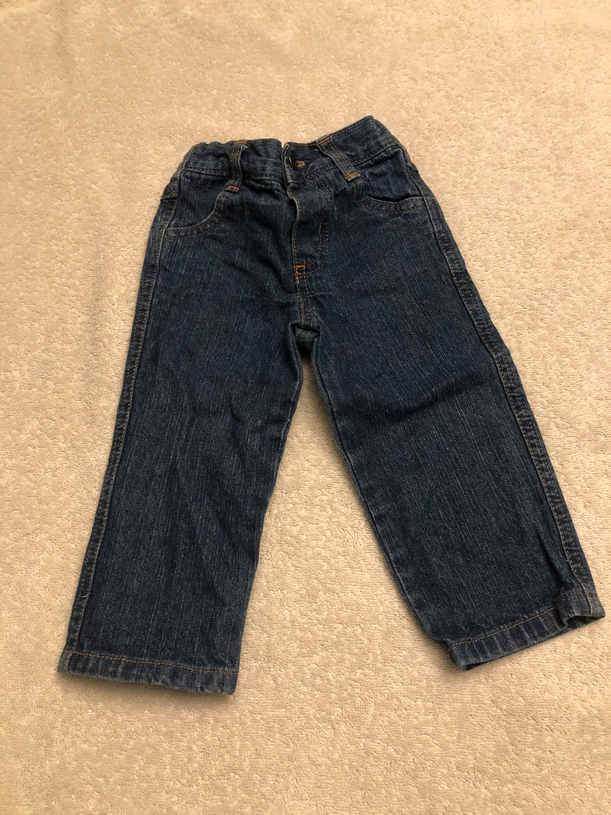 Denim Jeans EUC Stretch Waist Button - size Month - 9-12 / 12M