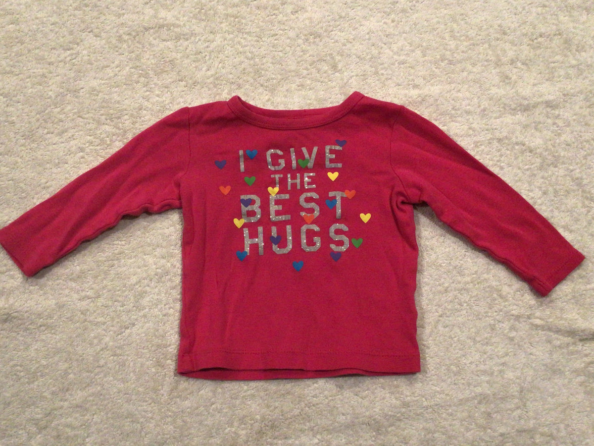Carter's L/S Pink I Give the Best Hugs - size Month - 6-9 / 9M