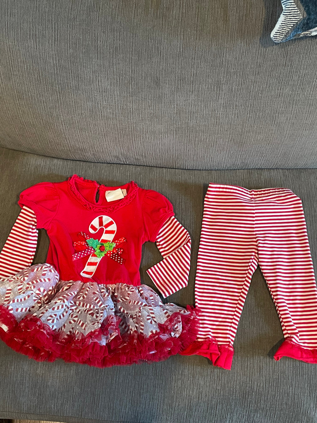 LS/Pant Candy Cane Outfit - size Month - 12-18 / 18M
