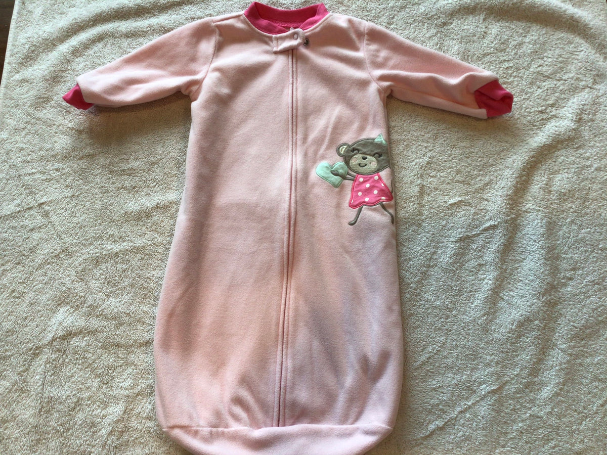 Carter's Sleepsack EUC Pink Monkey - size Month - 0-3 / 3M