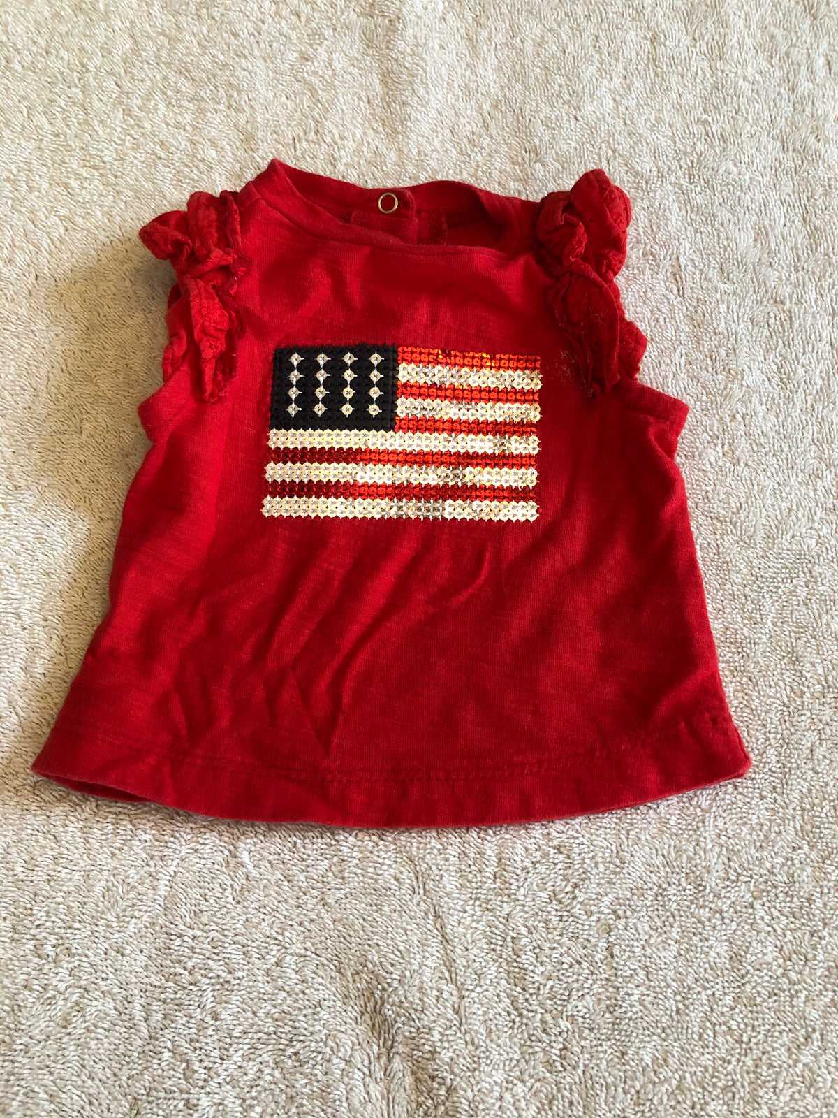 Koala Kids S/S 4th of July Red Sequin EUC - size Month - Newborn