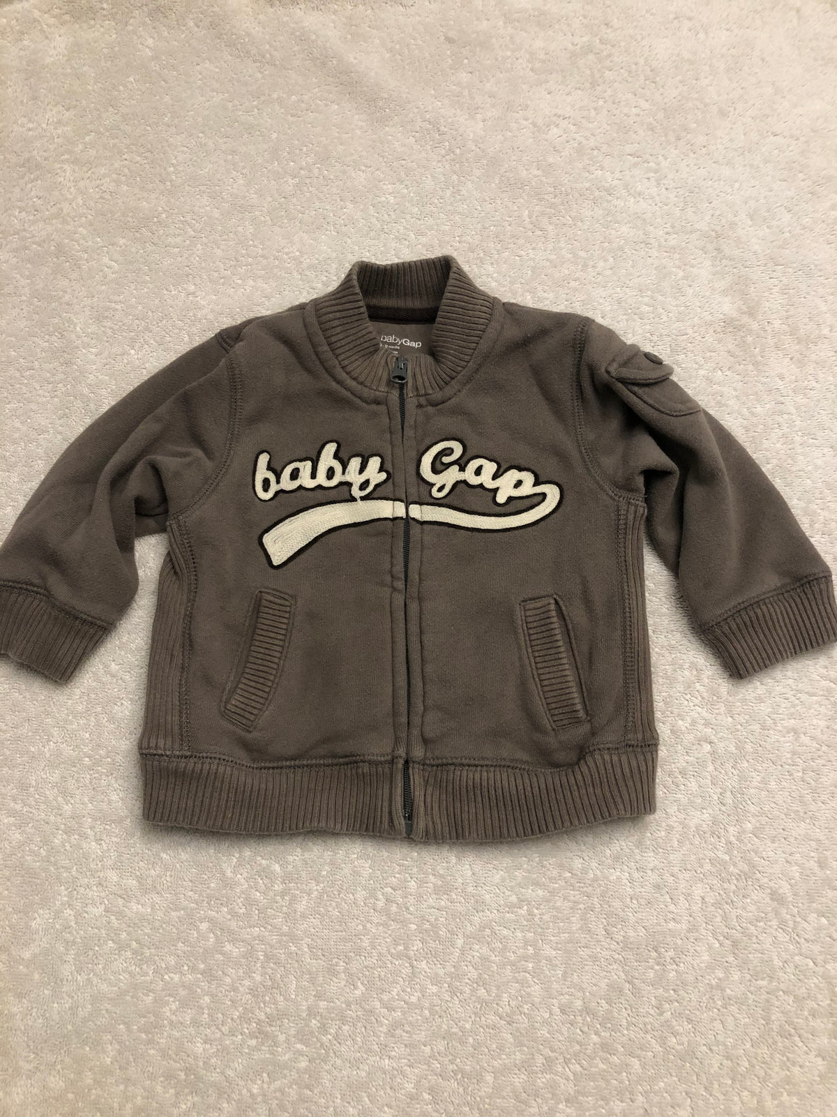 Baby Gap Zip-Up Gray Sweatshirt GUC - size Month - 6-12