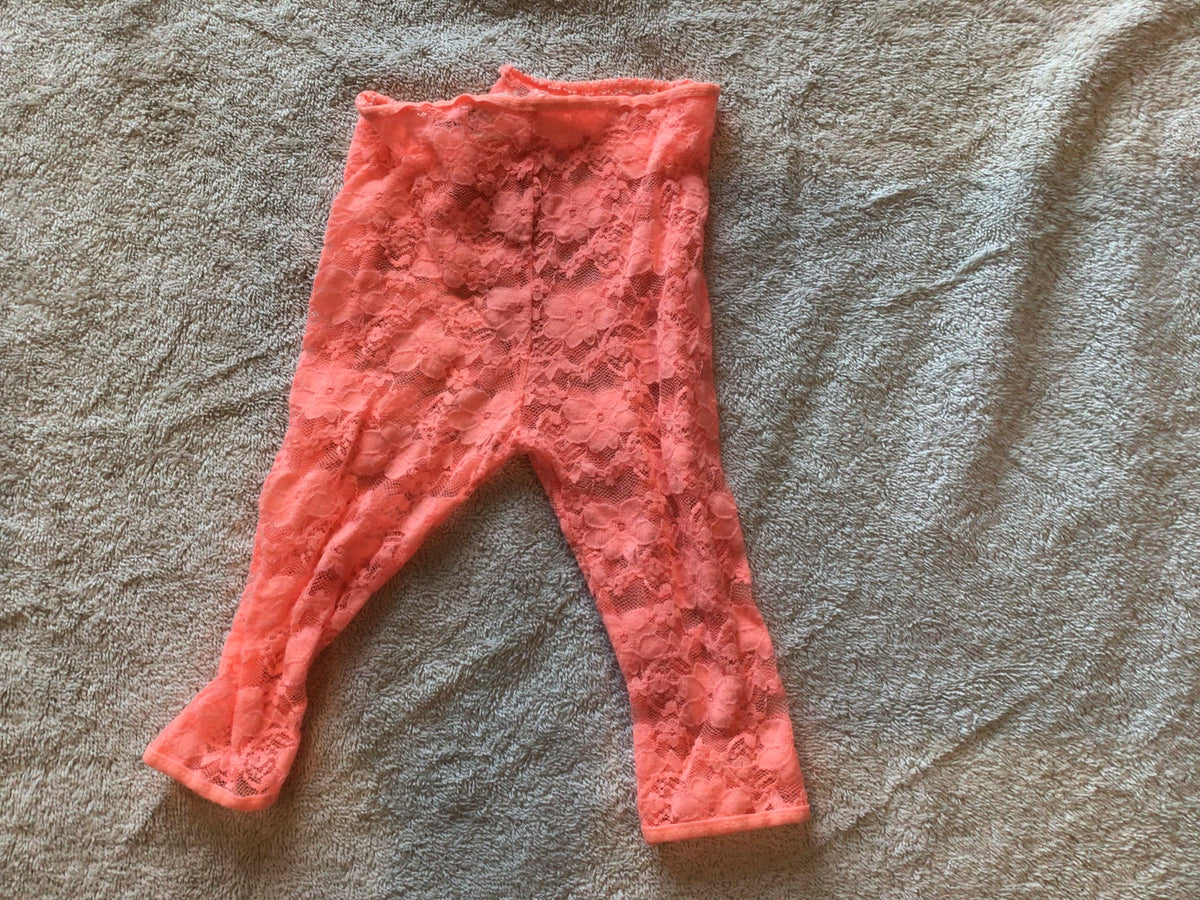 Tangerine Lace Leggings GUC - size Month - 0-3 / 3M