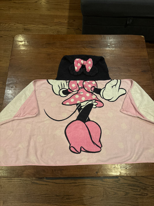 Pink Minnie Mouse Hooded Towel