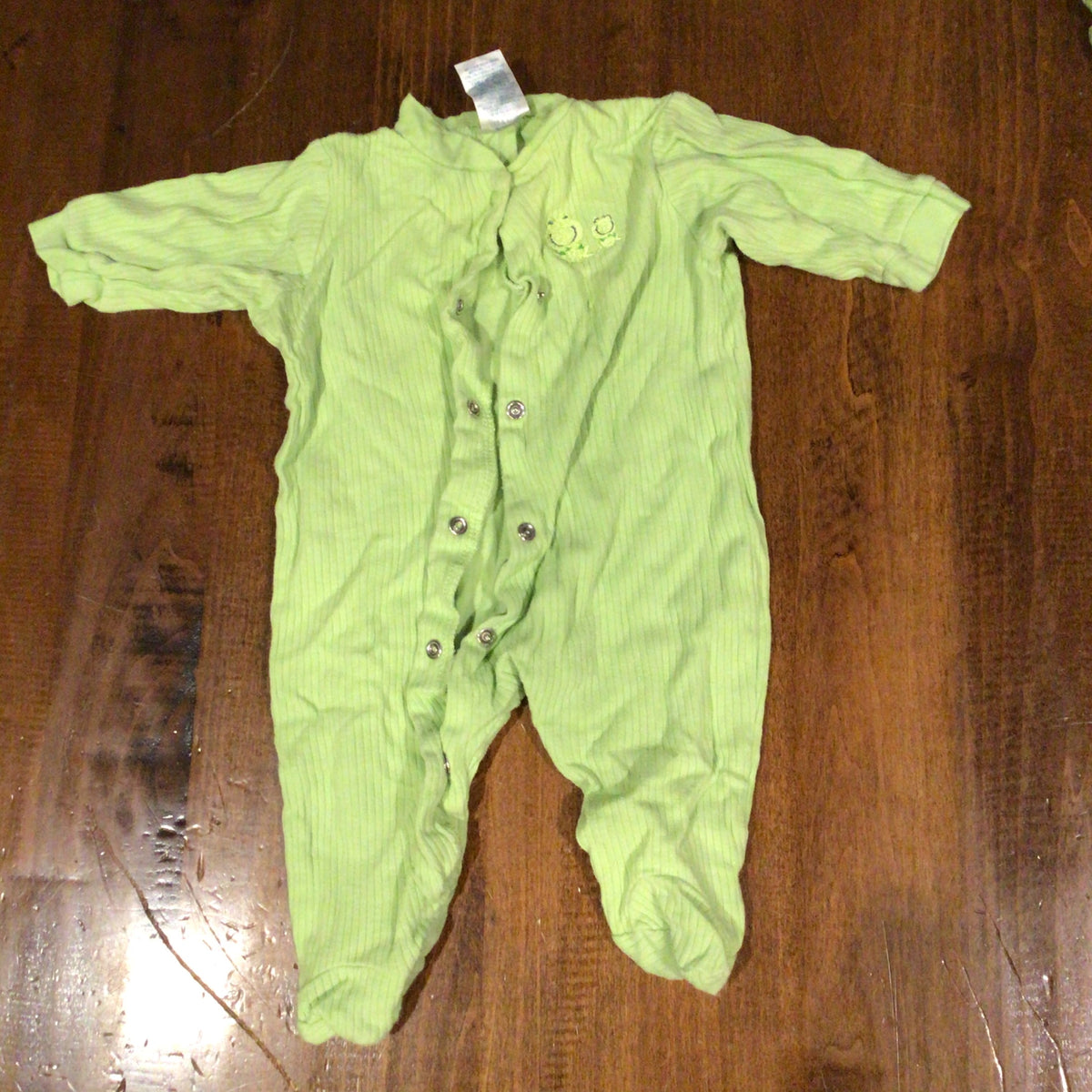 Gerber Button-Up Sleeper Green Frog GUC - size Month - 0-3 / 3M