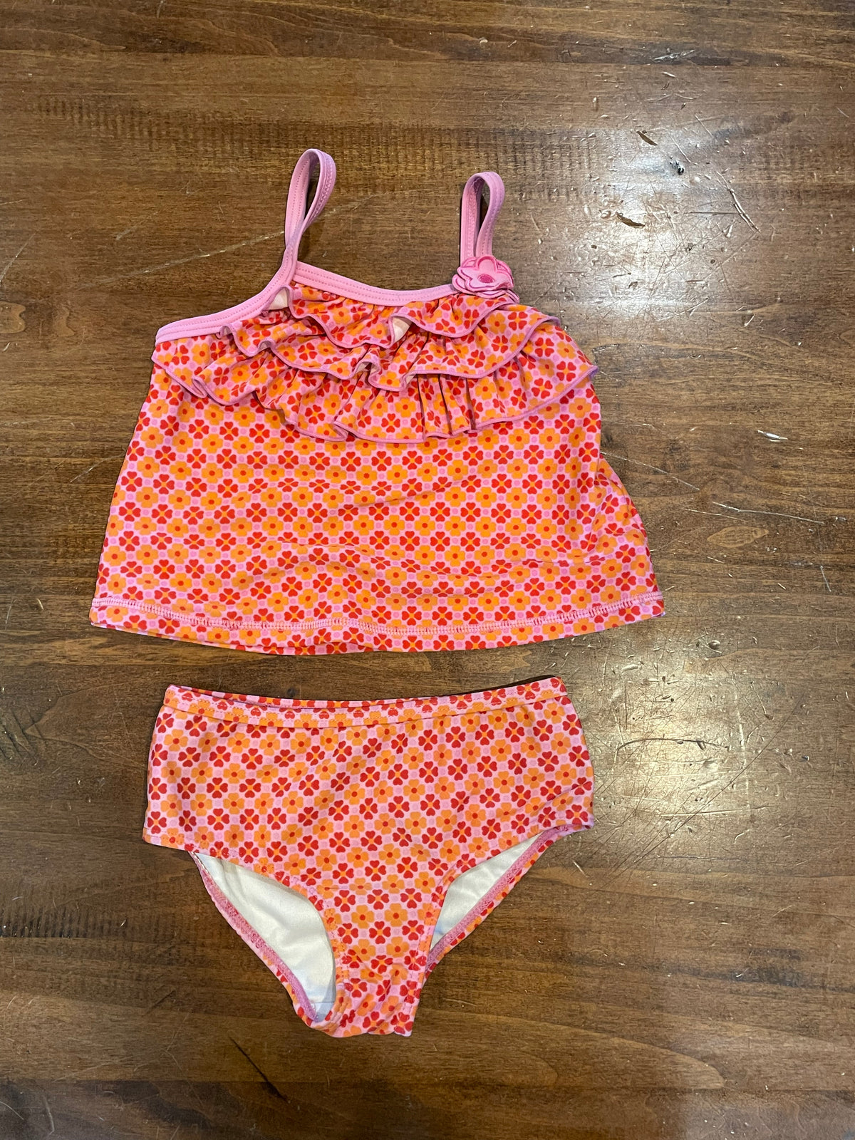 Carter's 2-Piece Tankini Pink/Orange Flowers EUC - size Month - 12-18 / 18M
