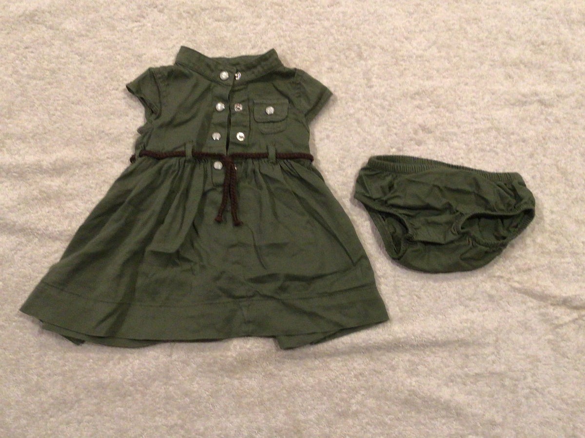 Carter's Hunter Green Dress w/ Bottoms - size Month - 0-3 / 3M