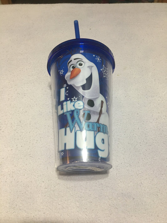 disney brand new olaf tumbler w/straw
