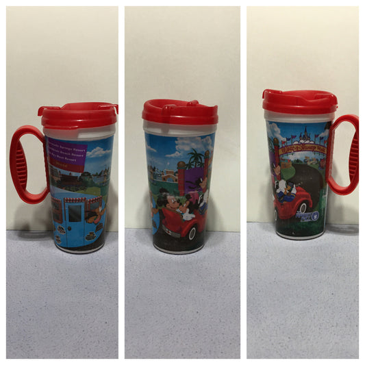 Disney Parks red handle & lid mug