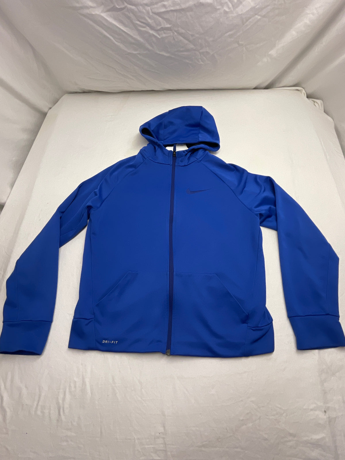 Nike Dri-Fit blue zip up hooded - size Youth - 18 (XXL)