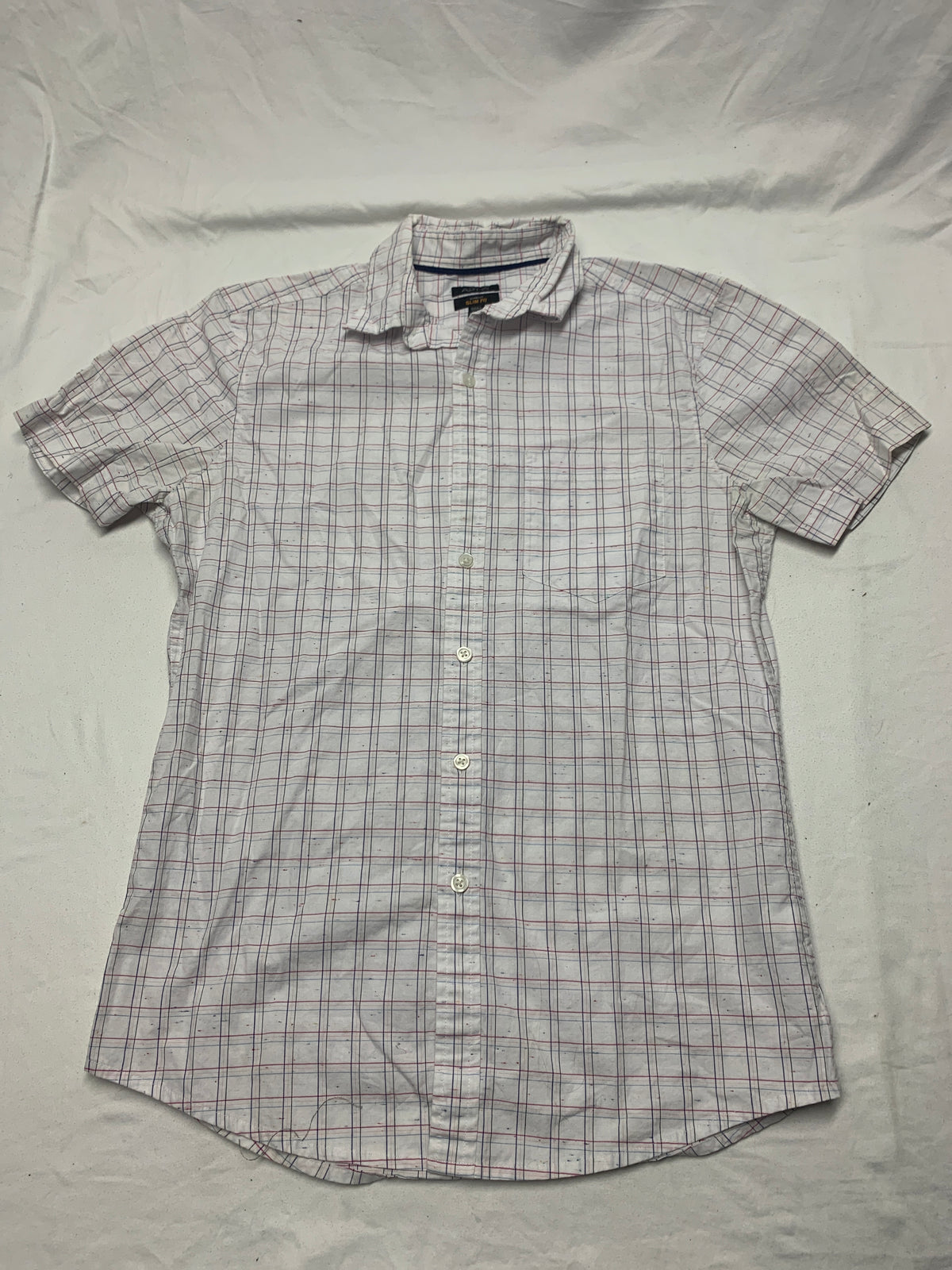 apt 9 button up/ss white/pink/blue - size Teen/Men - S (29-31)