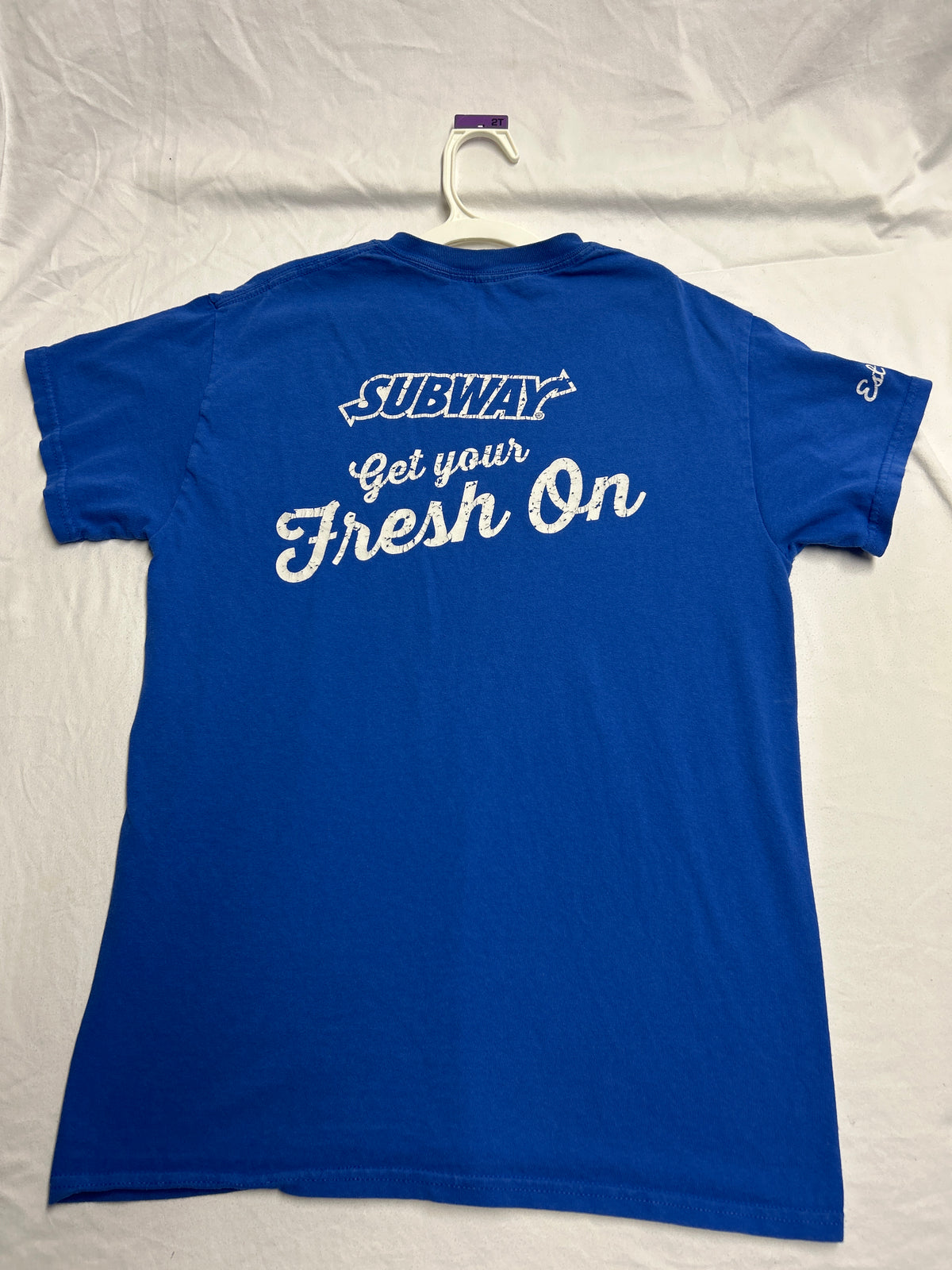 Subway tshirt blue get your fresh on - size Teen/Men - S (29-31)