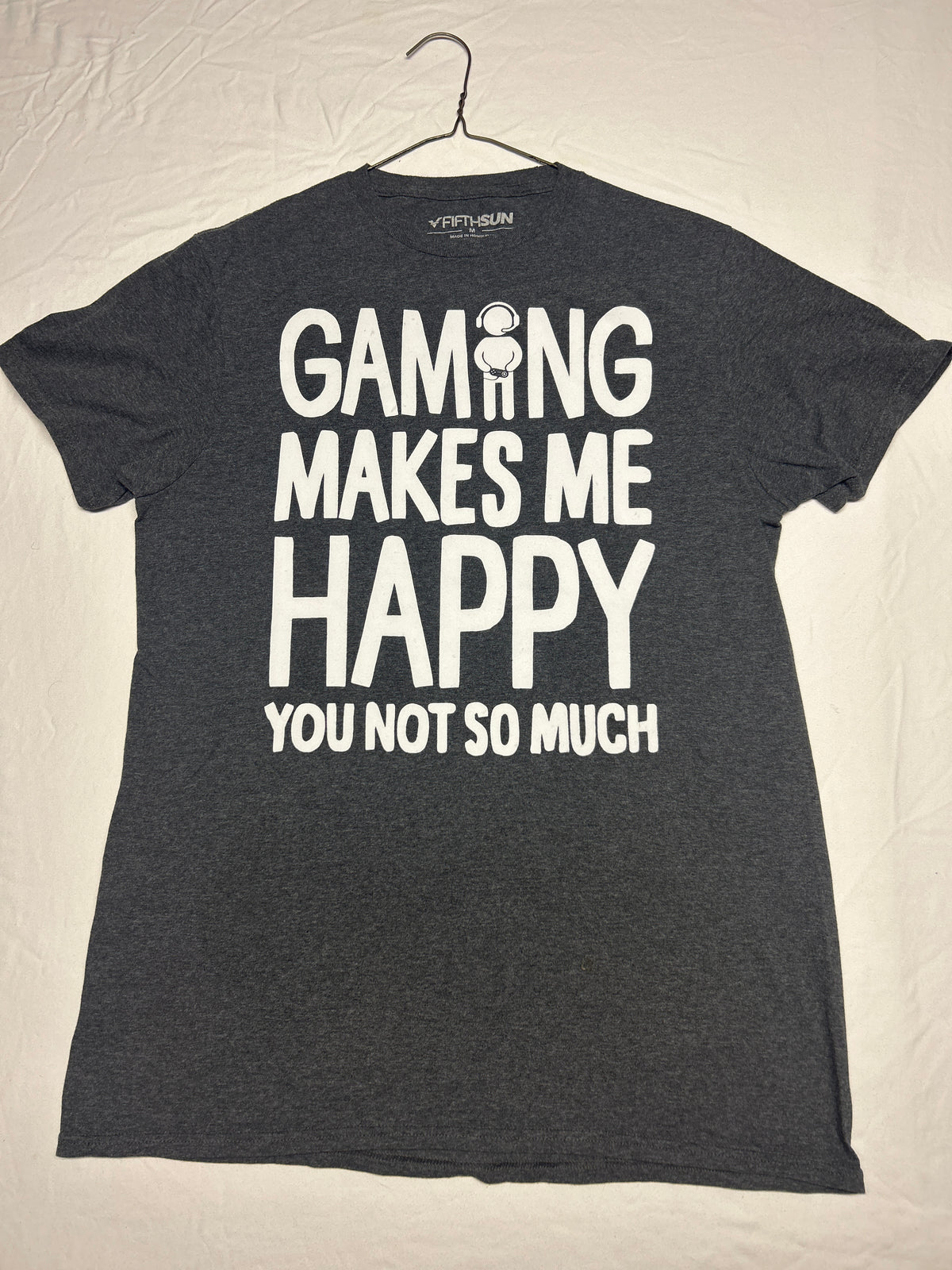 Gaming Makes Me Happy grey short sleeve - size Teen/Men - M (32-34)