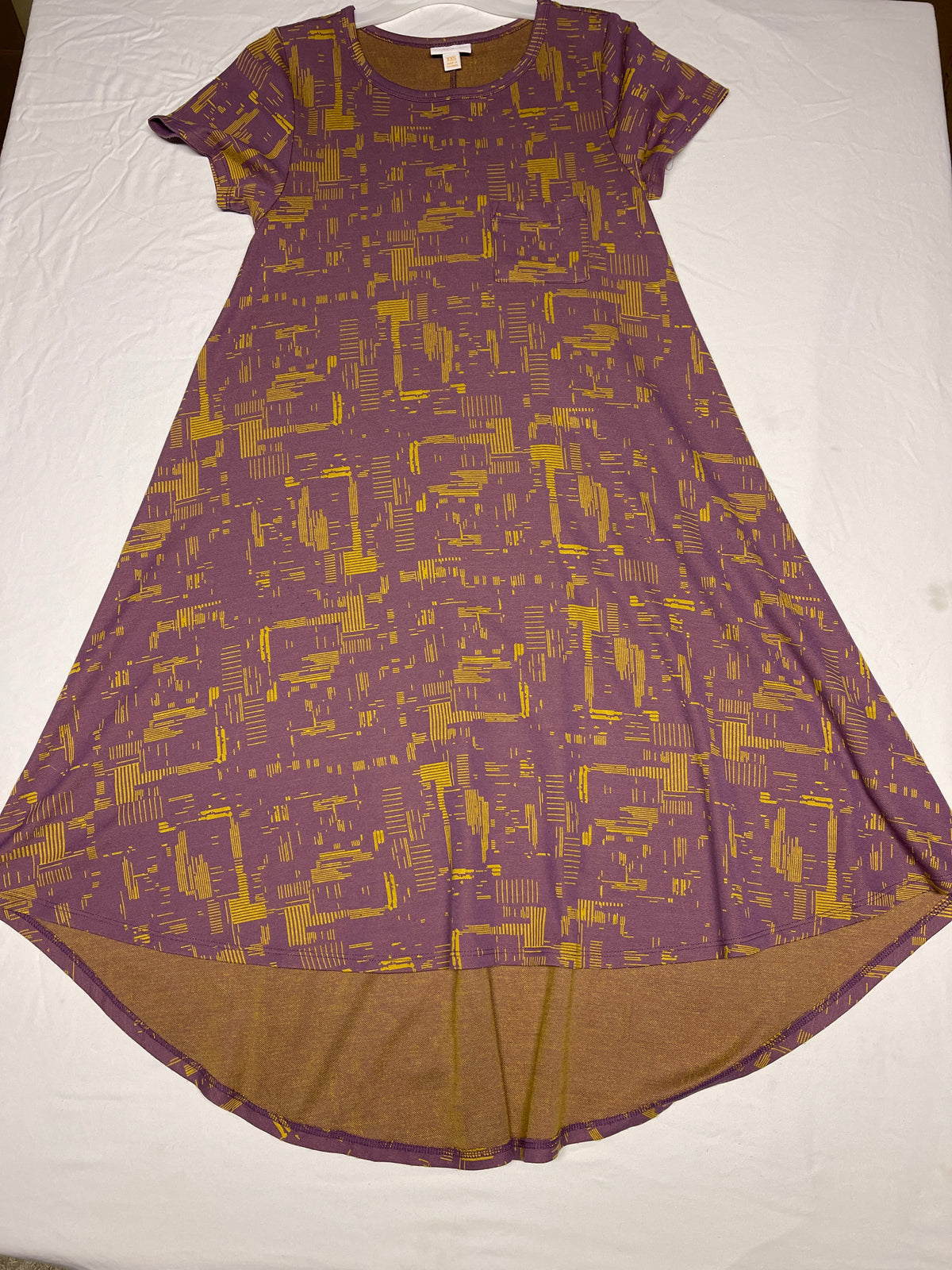LuLaRoe Carly Dress pink/gold - size Women - XS (0/2)