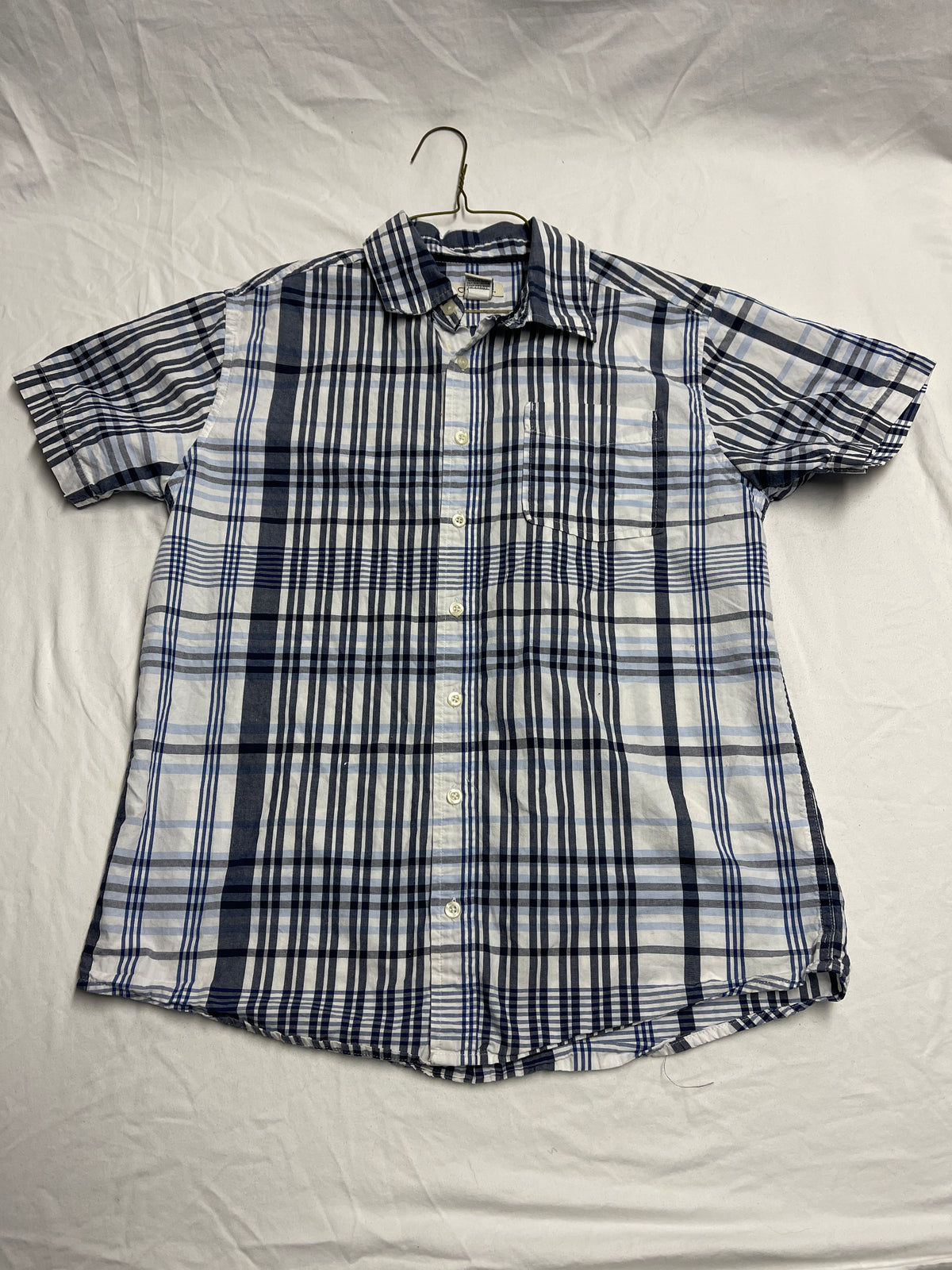 Cherokee ss button up blue, white - size Youth - 16 (XL)