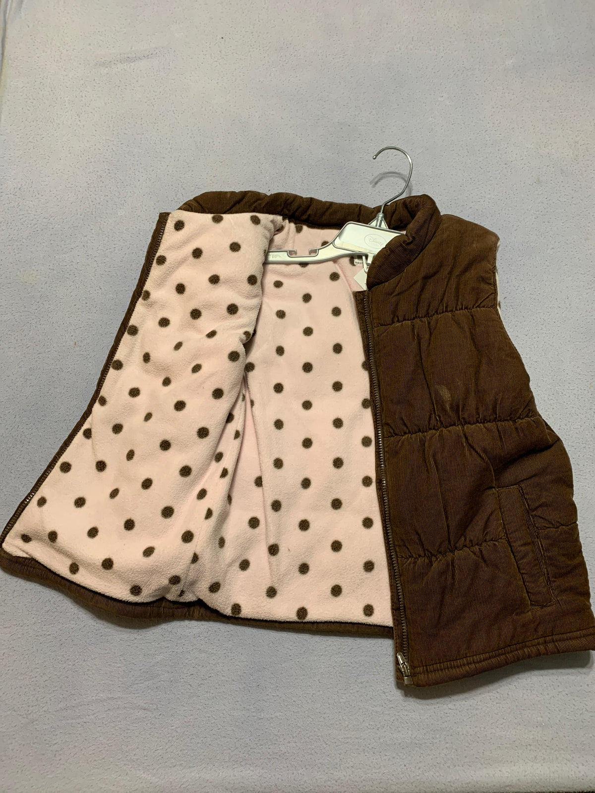 carters reversible corduroy/fleece vest - size Youth - 6 (S)