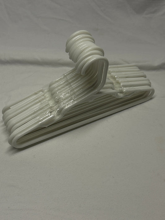 set of 12 white hangers