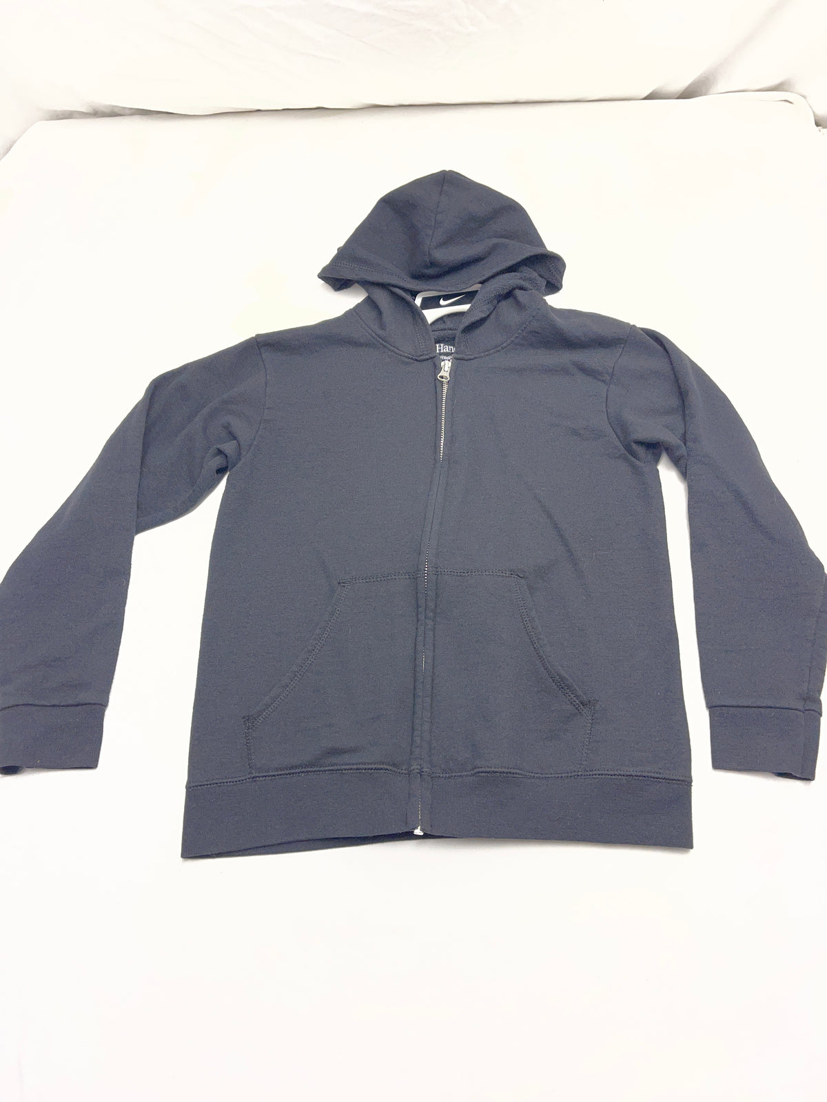 Hanes black zip up hooded sweatshirt - size Youth - 10 (L)