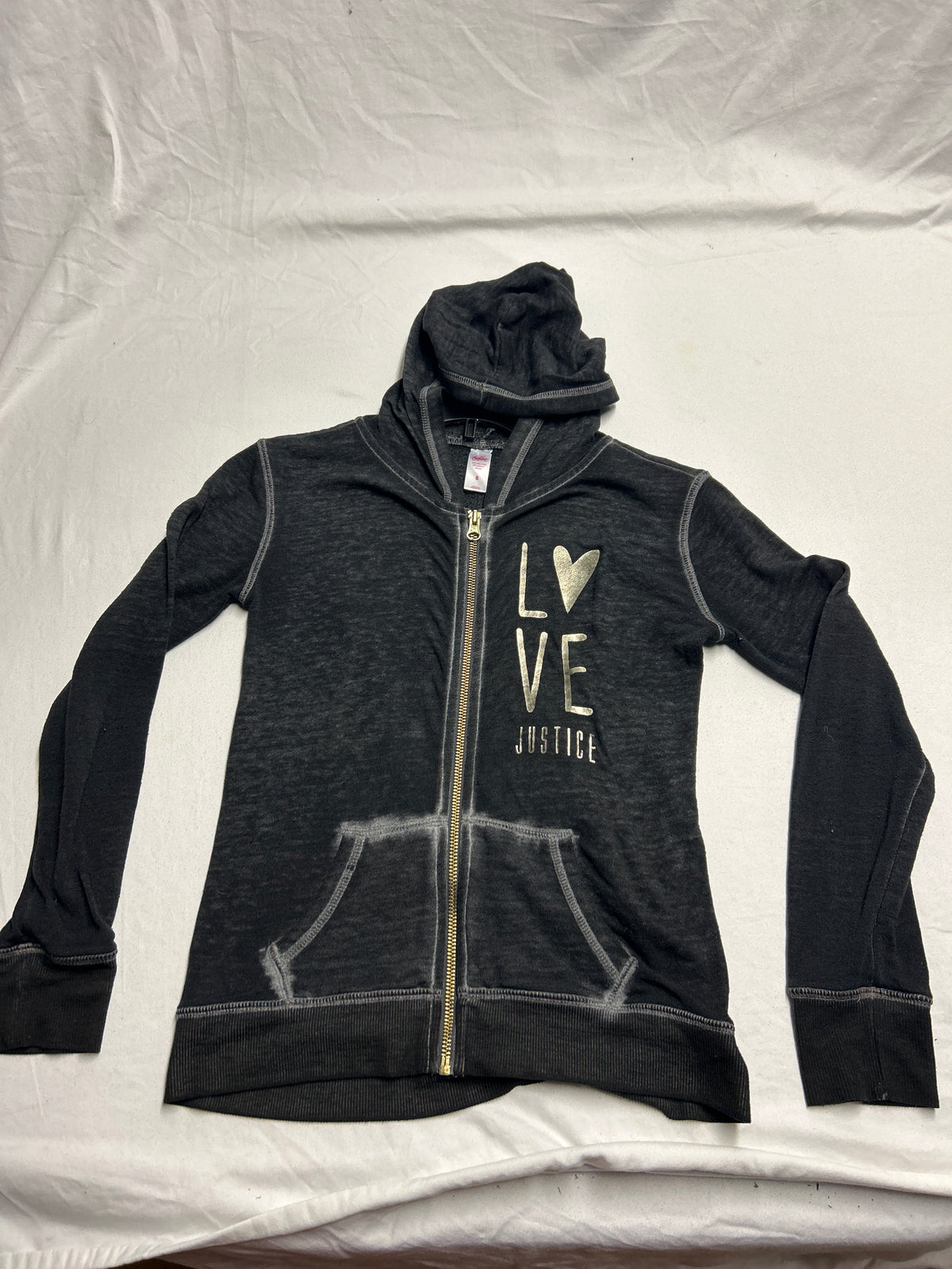 justice zip/hooded sweatshirt - size Youth - 8 (M)