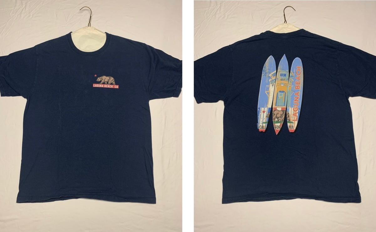 Laguna Beach navy ss tshirt - size Teen/Men - L (36-38)