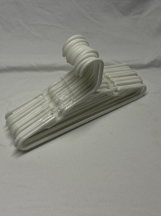 set of 12 white hangers
