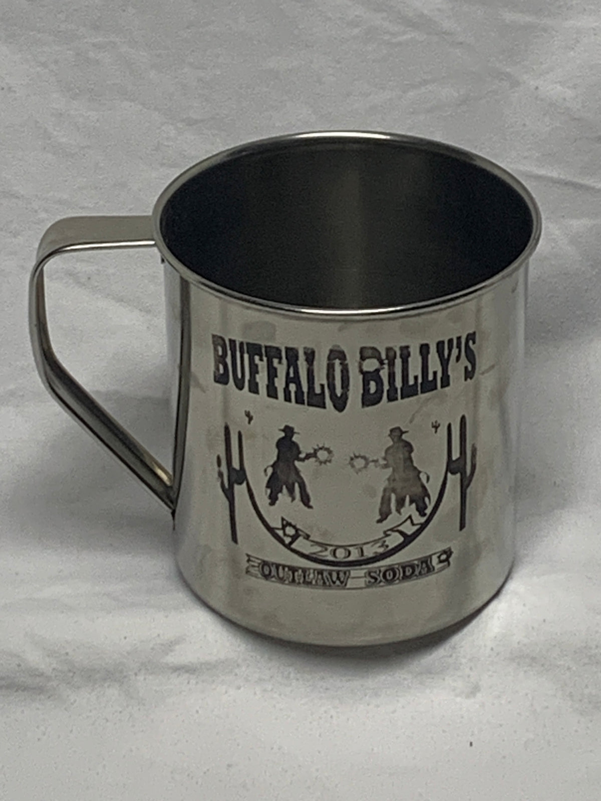 Buffalo Billy's outlaw soda metal cup