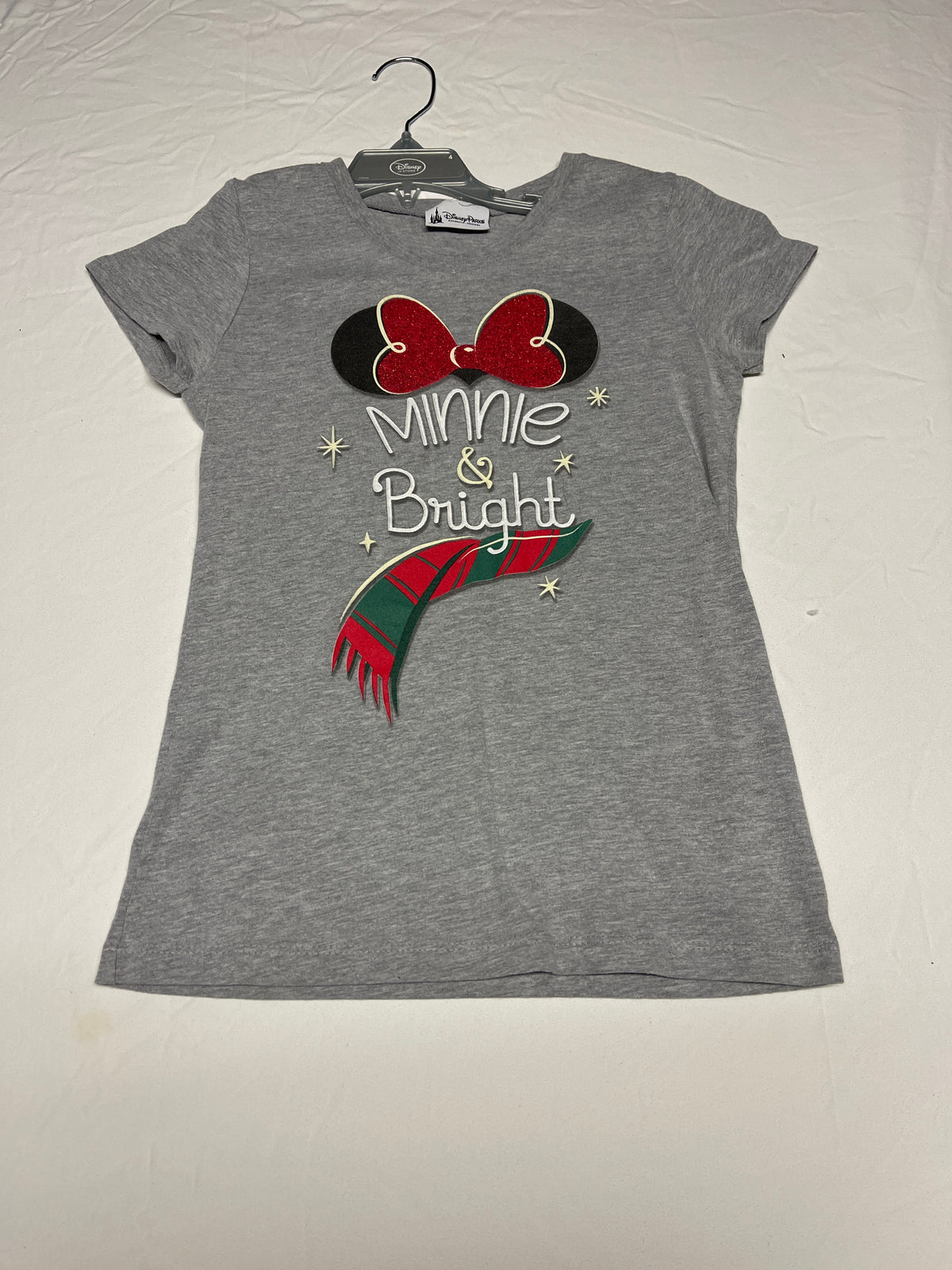 Disney Parks Minnie & Bright grey tee - size Youth - 10 (L)