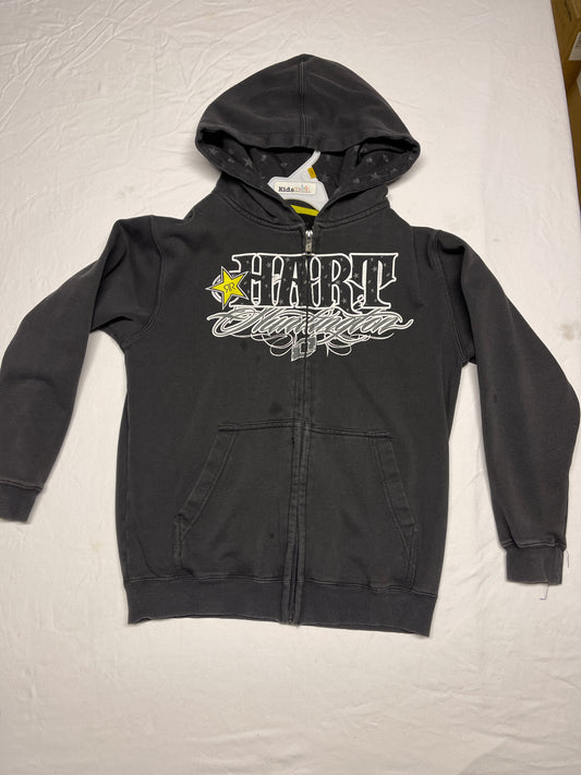 Hart & Huntington zip/hooded/black - size Youth - 6 (S)