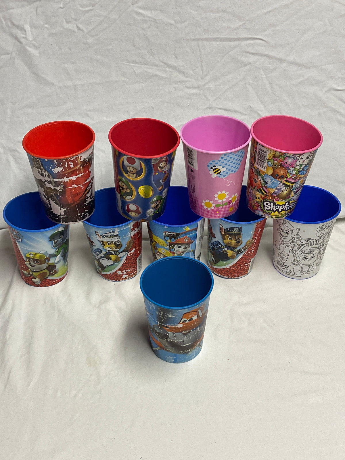 set of 10 cups paw patrol, Star Wars,