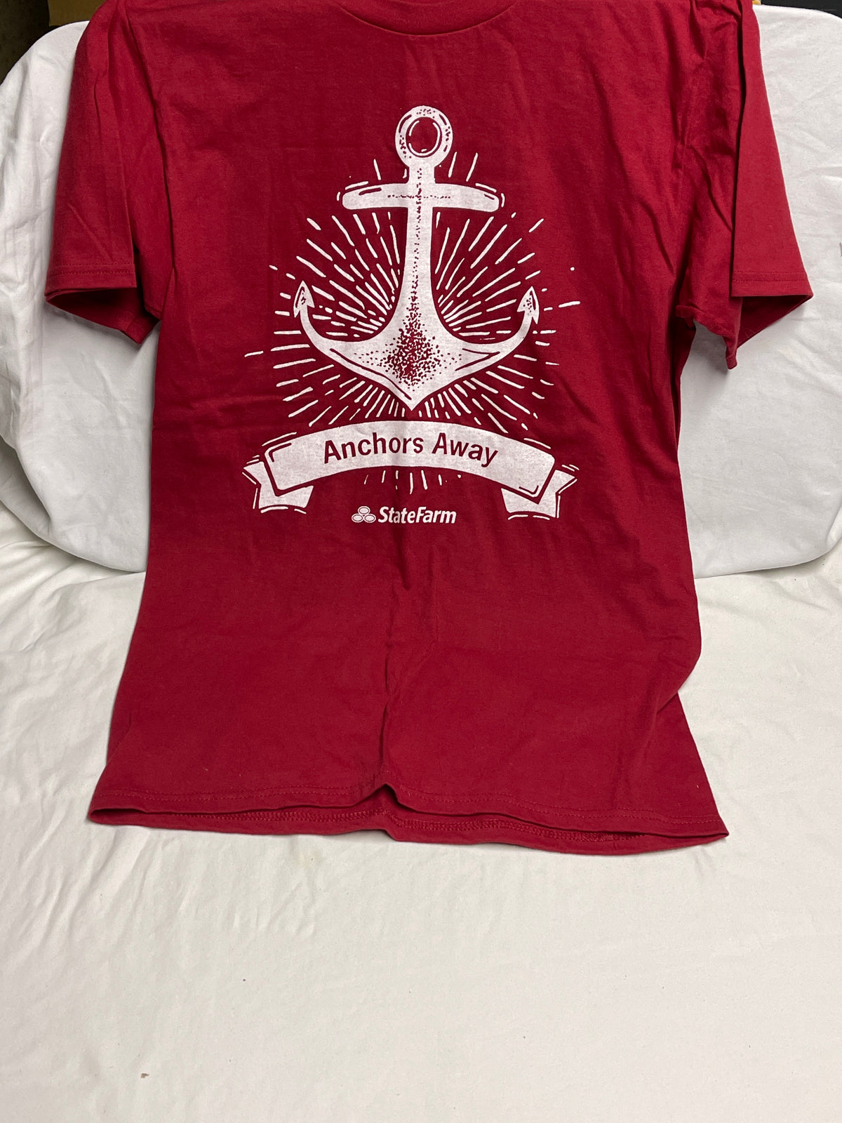 brand new red anchors away t-shirt - size Teen/Men - S (29-31)