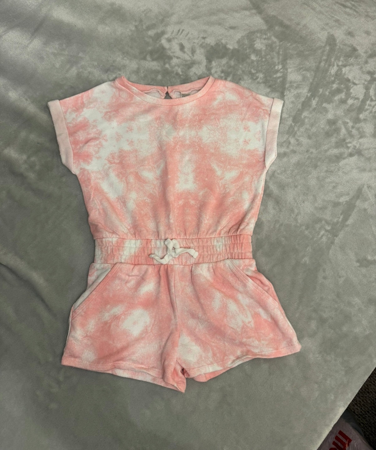 Carters tie dye pink Shorts romper - size Youth - 7 (S)
