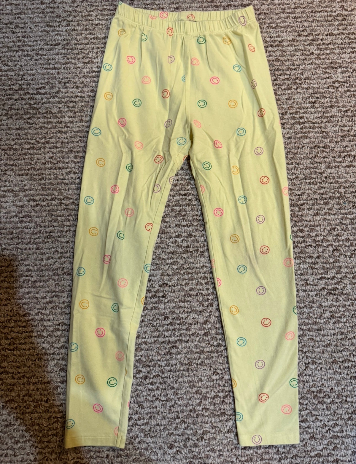 Cat&Jack yellow smiley Leggings - size Youth - 10 (L)