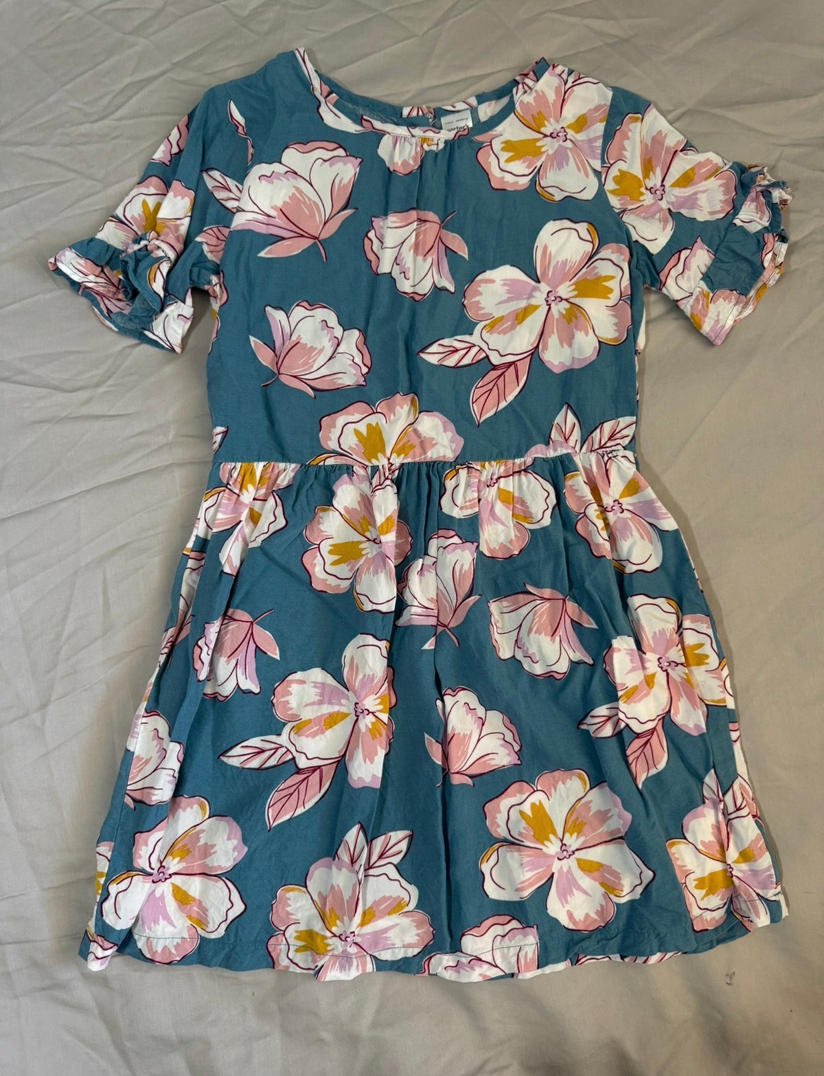 Carters blue w flowers - size Youth - 7 (S)