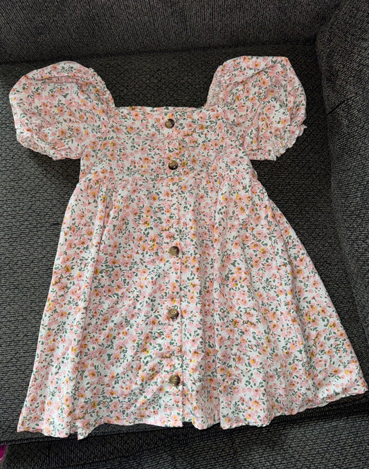 Pink floral dress - size Youth - 5 (XS)