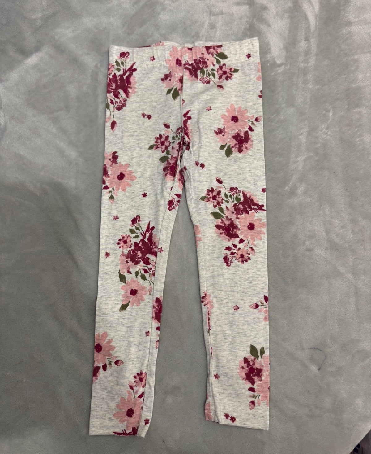 Carters maroon flower Leggings - size Youth - 6 (S)
