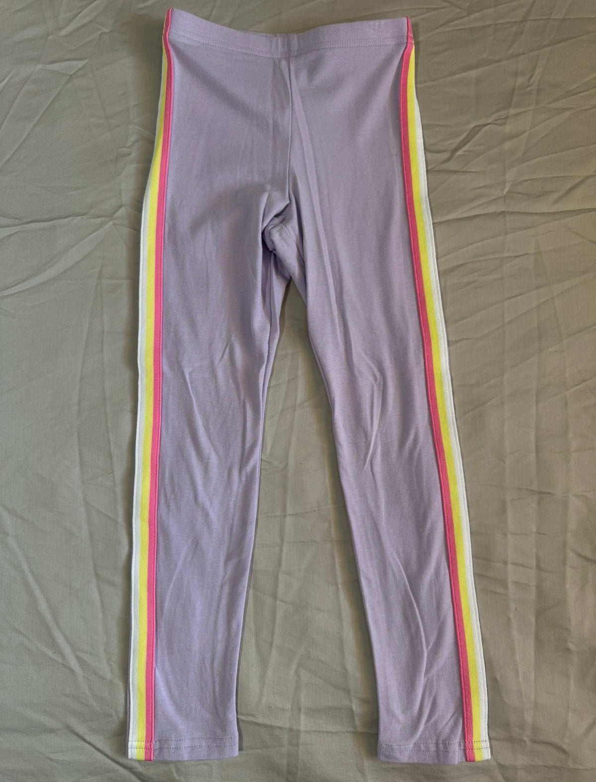 Old Navy purple w stripe Leggings - size Youth - 6 (S)
