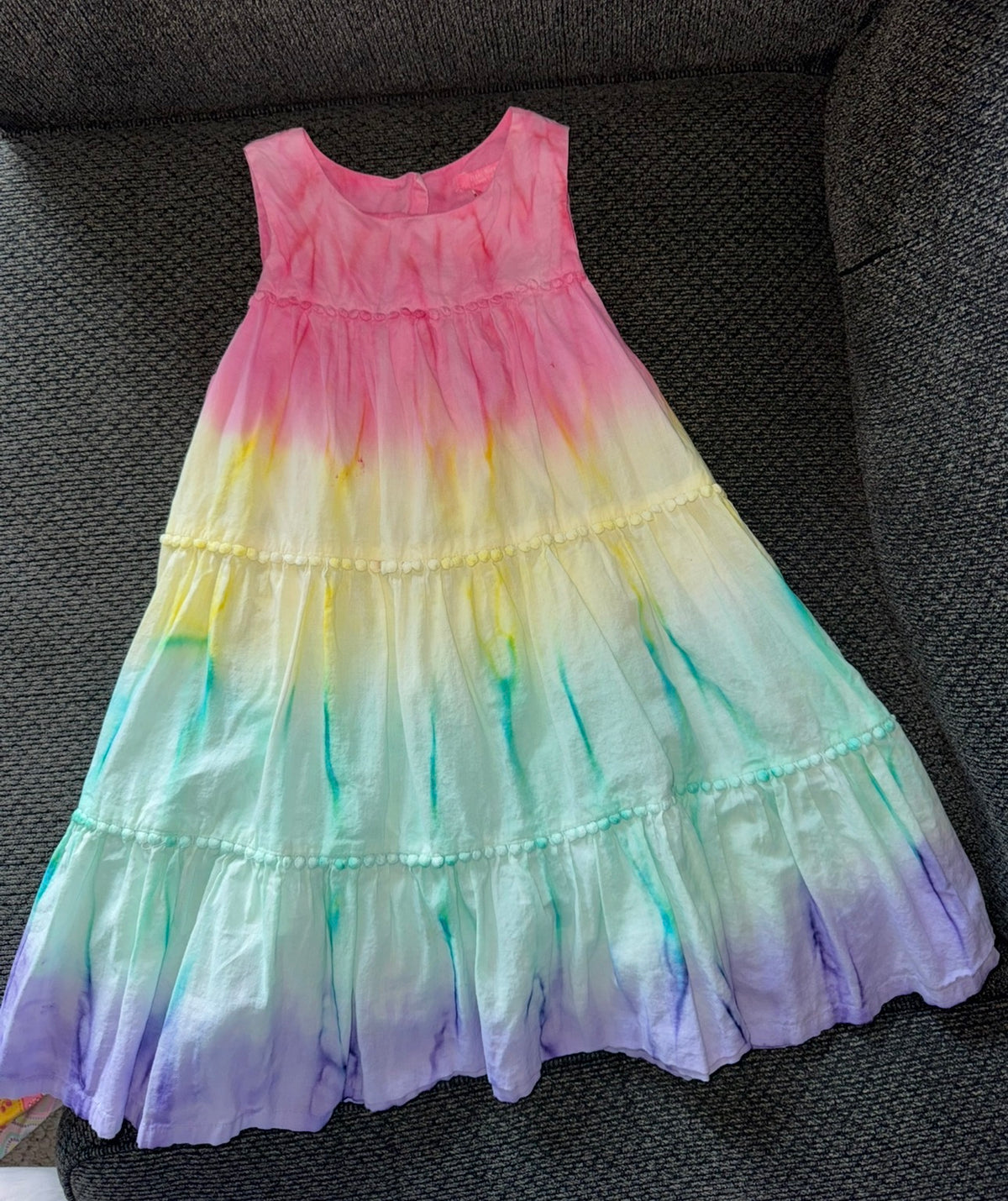 Rainbow tie dye dress - size Youth - 6 (S)